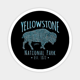 Yellowstone National Park Walking Bison Magnet